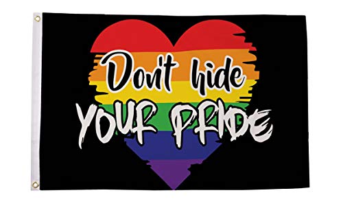 Don't Hide Your Pride Premium Quality Flag (5ft x 3ft) - Anilas UK