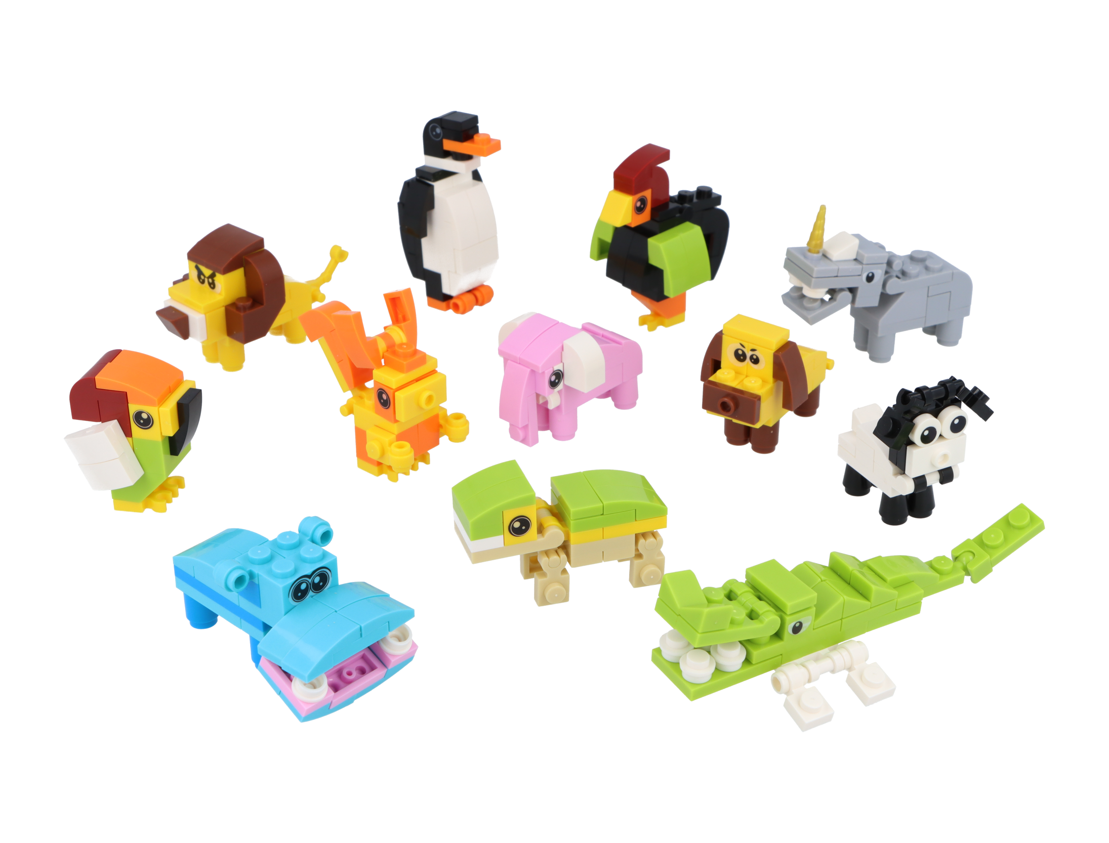 Mini Animali Mattoncini Da Costruzione In Blocchi, Set Per Bomboniere E Feste, 30 Pezzi Con Carte E Sacchetti, Giocattolo Educativo Per Bambini - copertina