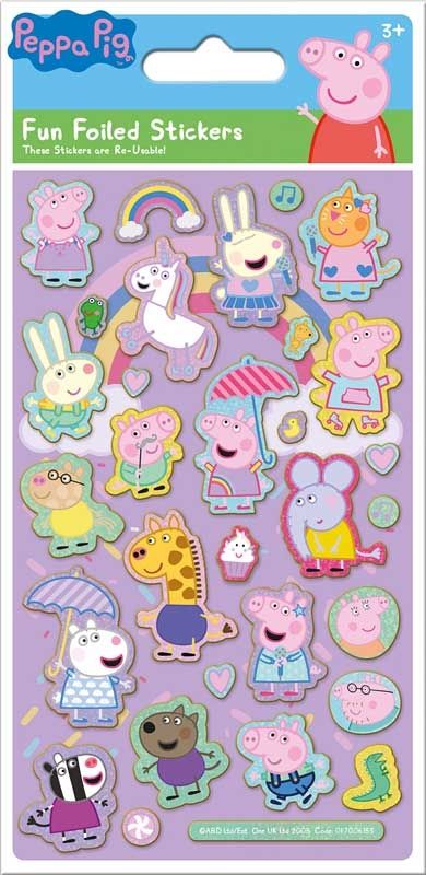 Peppa Pig Pink Reusable Foiled Stickers - Anilas UK