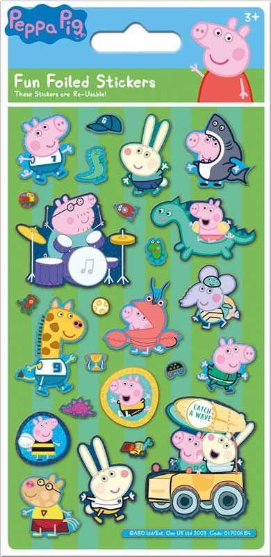 Peppa Pig Green George Reusable Foiled Stickers - Anilas UK