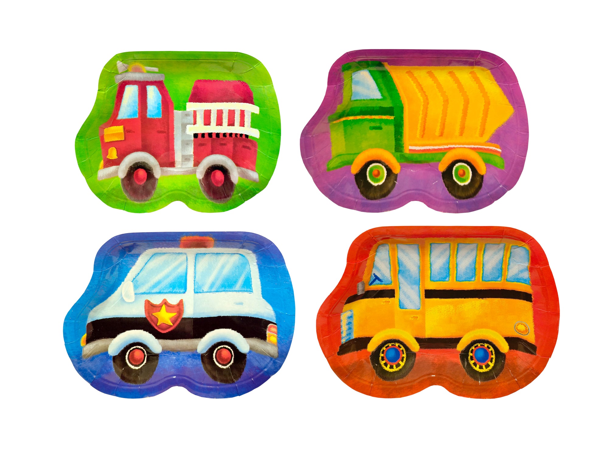 Vehicles And Wheels Party Plates (pack of 8) - Anilas UK