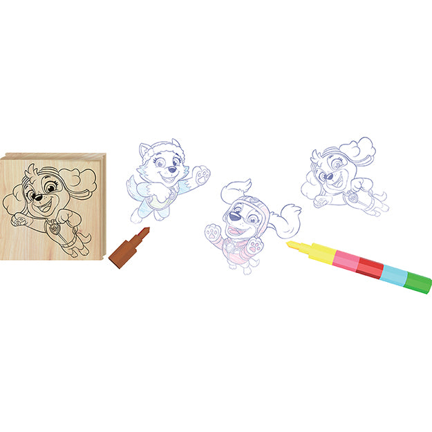 Paw Patrol Skye Stamps 3+1 With pop-up Crayon - Anilas UK