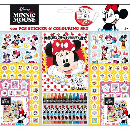 Minnie Mouse 500 pcs - Stickers & Colouring Set - Anilas UK