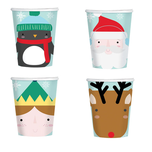 Christmas Festive Friends Party Cups (Pack of 8) - Anilas UK