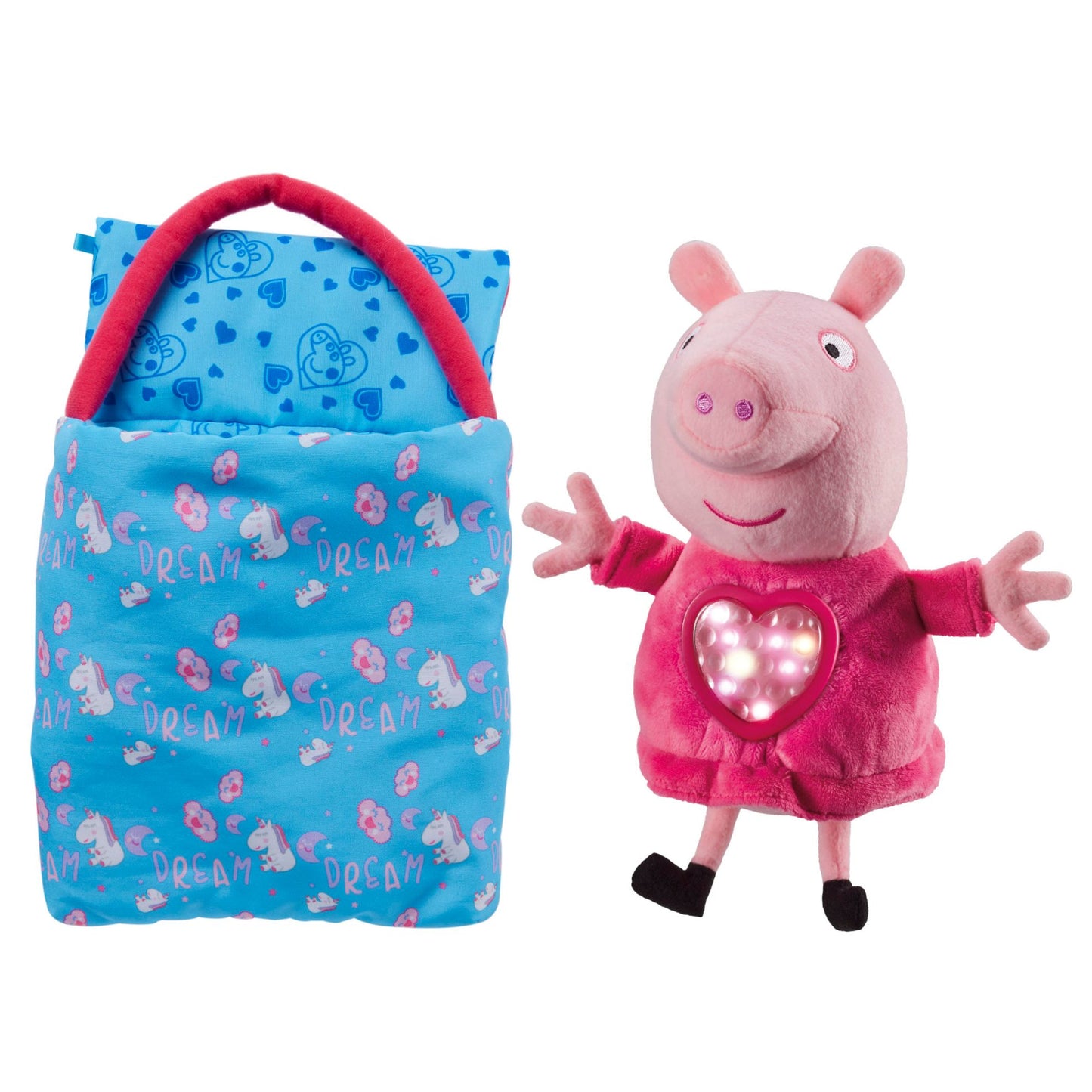 Peppa Pig Sleepover toy sleeping bag with carry handle and secret compartment