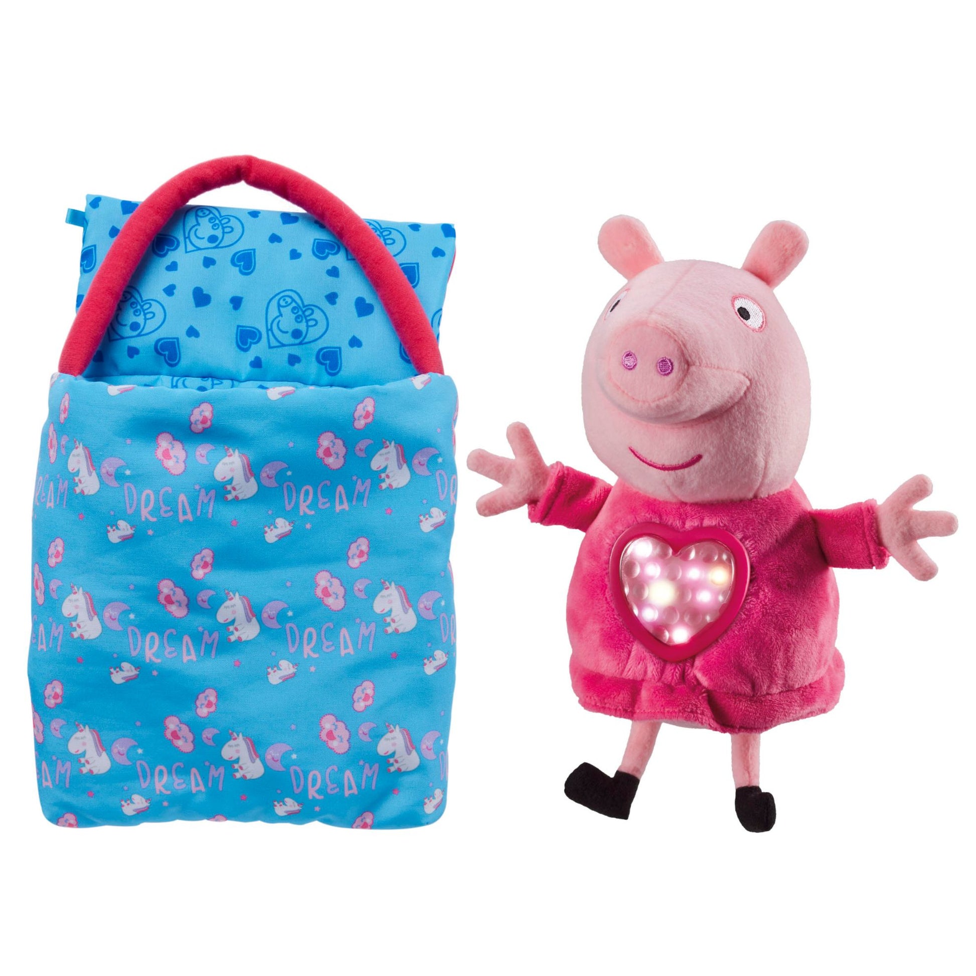 Peppa Pig Sleepover toy sleeping bag with carry handle and secret compartment
