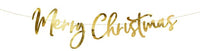 Gold Merry Christmas Banner - Anilas UK