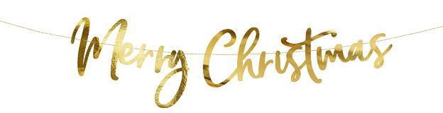 Gold Merry Christmas Banner - Anilas UK