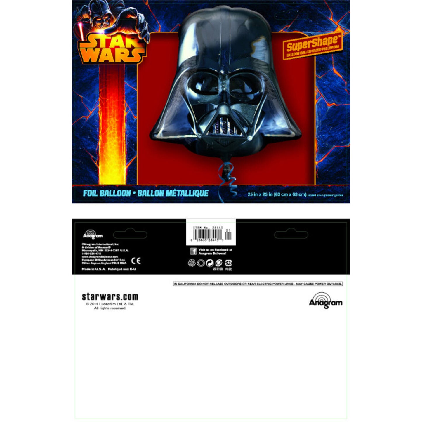 Star Wars Darth Vader Supershape Foil Balloon - Anilas UK