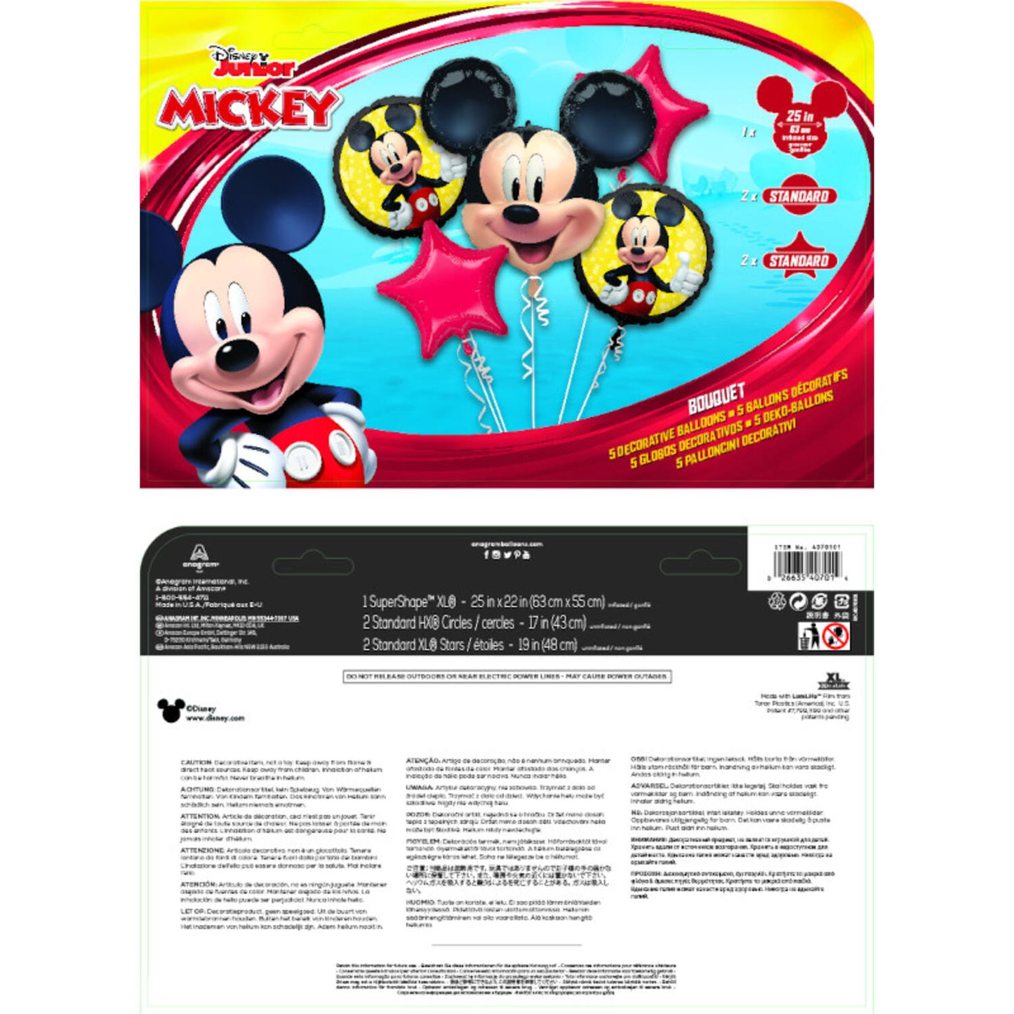 Mickey Foil Balloon Bouquet - Anilas UK