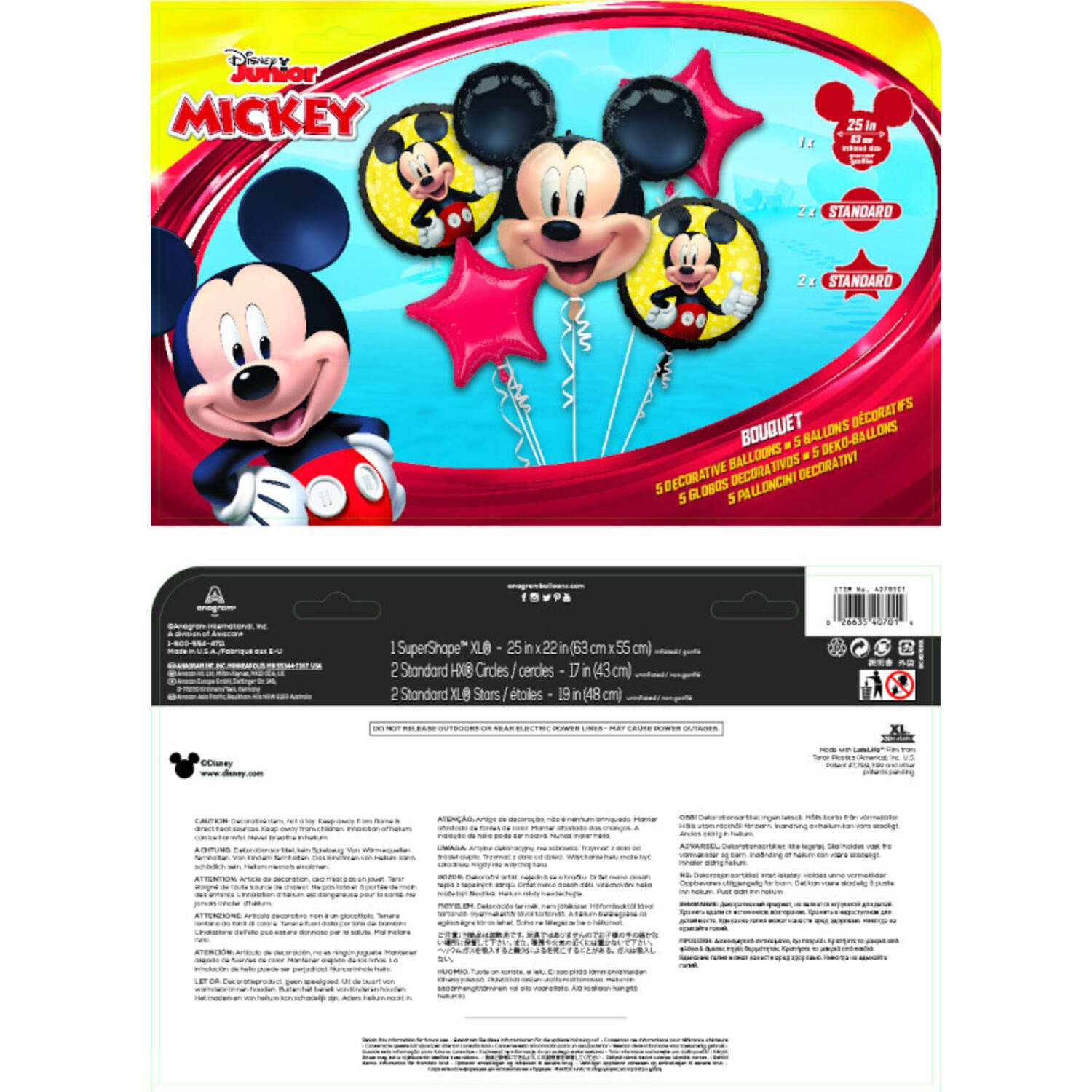 Mickey Foil Balloon Bouquet - Anilas UK