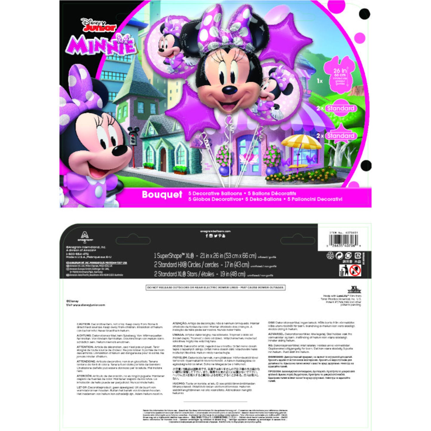 Minnie Foil Balloon Bouquet - Anilas UK