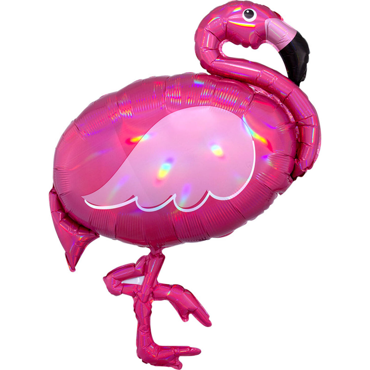 Flamingo - Holographic Iridescent - Pink - Shape Foil Balloon - 71 x 83 cm - Anilas UK