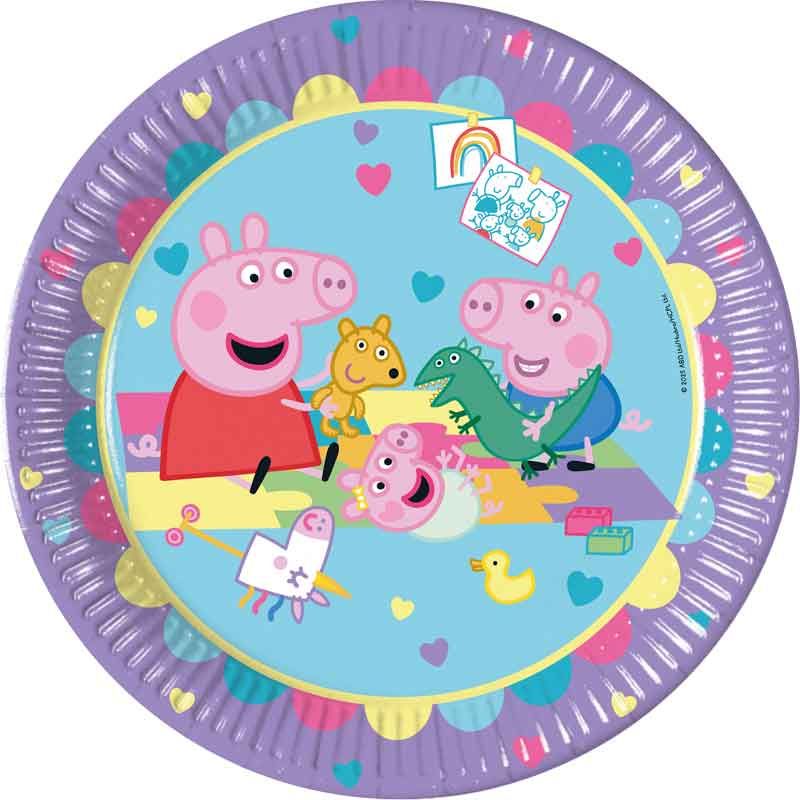 Peppa Pig Made With Love Paper Plates - 23cm (Pack of 8) - Anilas UK