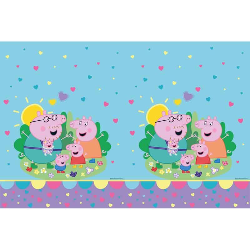 Peppa Pig Made With Love Plastic Tablecover (180x120 cm) - Anilas UK