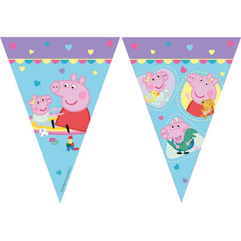 Peppa Pig Made With Love Paper Triangle Flag Banner - Anilas UK