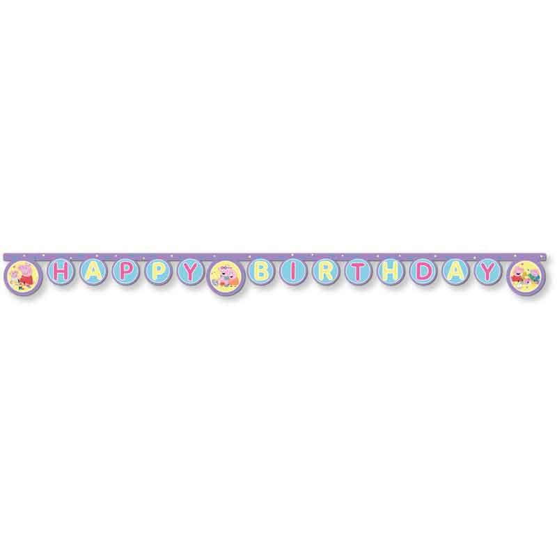 Peppa Pig Made With Love Happy Birthday Paper Banner 2m - Anilas UK