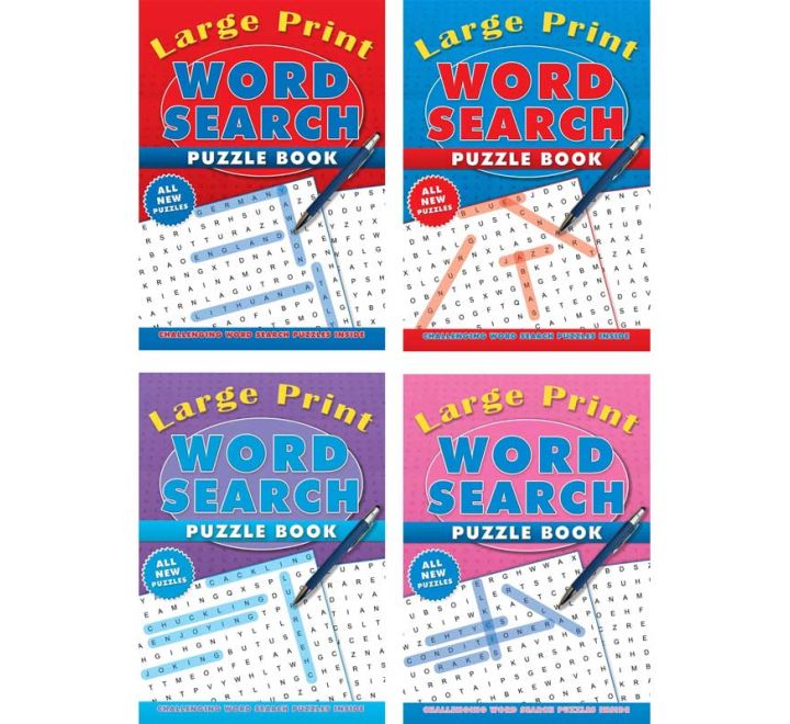 Large Print Wordsearch Puzzle Books (Set of 4) - Anilas UK