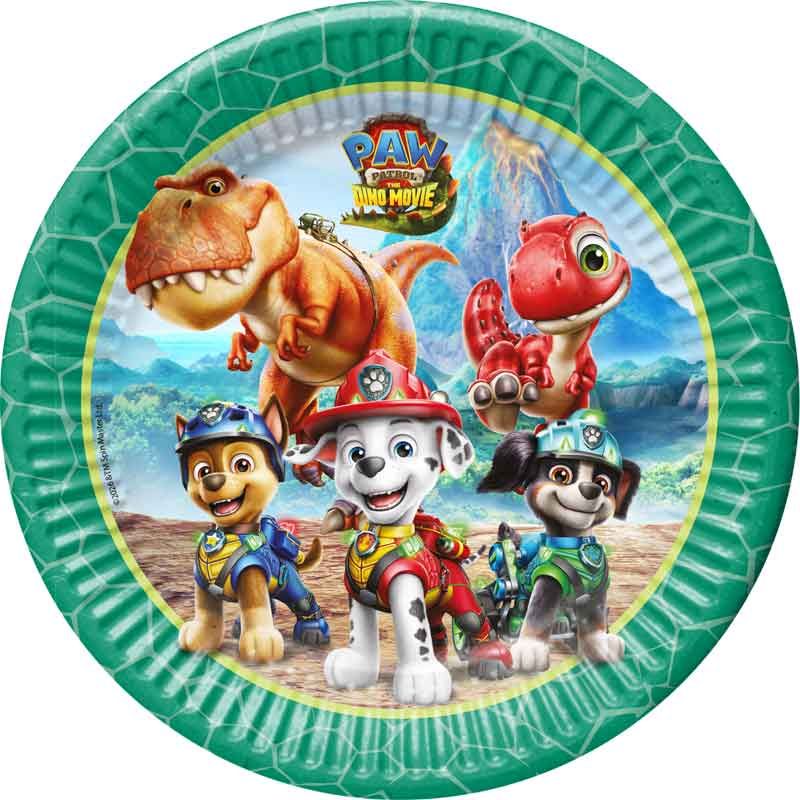 Paw Patrol Dino Paper Plates - 23cm (Pack of 8)