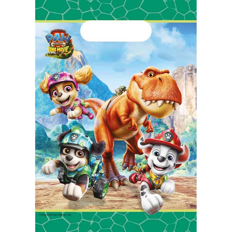 Paw Patrol Dino Movie Paper Party Bags (Pack of 4)