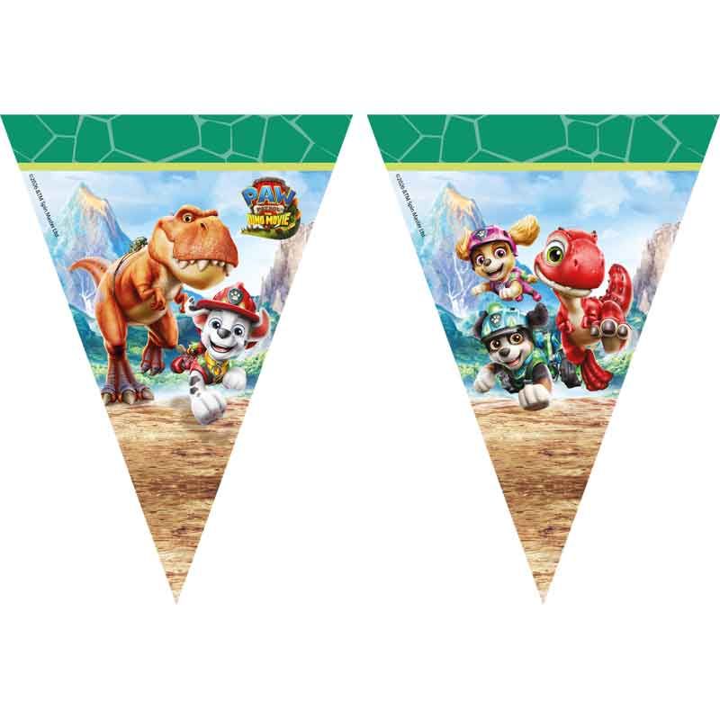 Paw Patrol Dino Movie Party Flag Bunting Banner