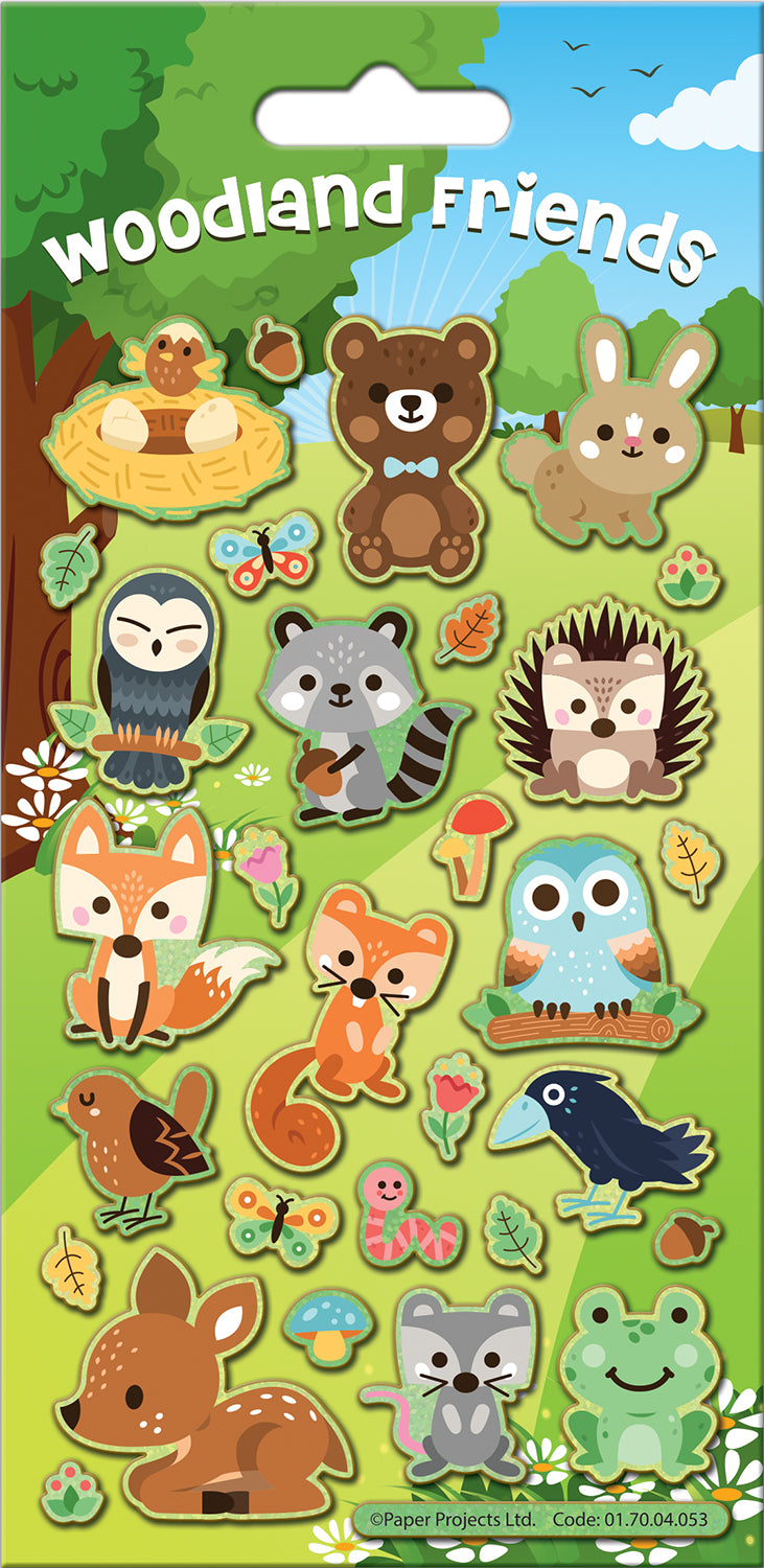 Woodland Friends Sparkle Stickers Sheet