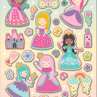Pretty Princesses Sparkle Stickers Sheet - Anilas UK