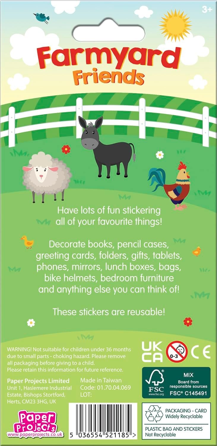 Farmyard Friends Sparkle Stickers Sheet - Anilas UK