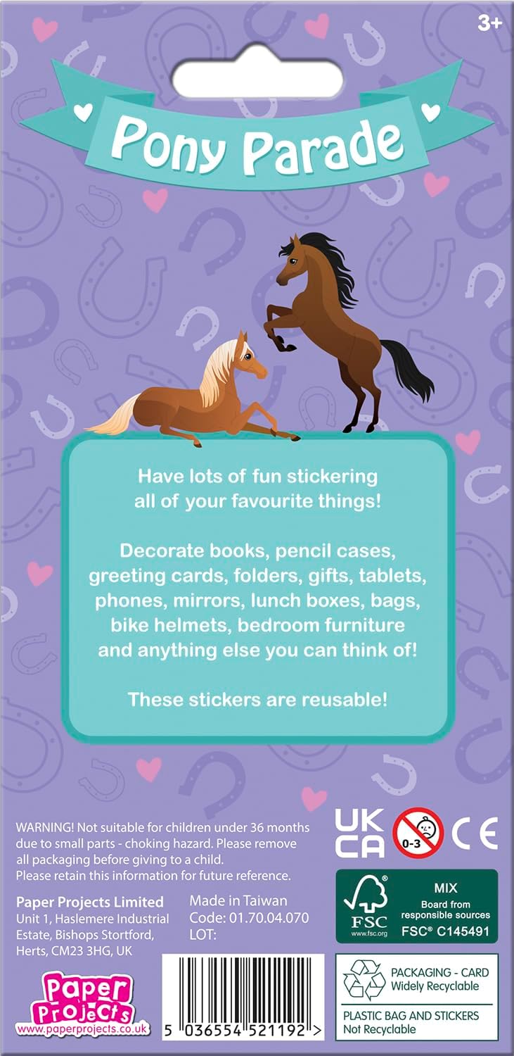 Pony Sparkle Stickers Sheet - Anilas UK