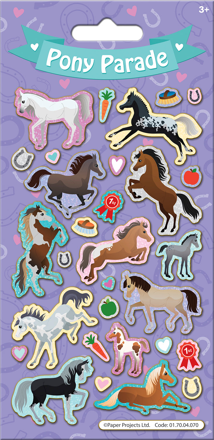 Pony Sparkle Stickers Sheet - Anilas UK