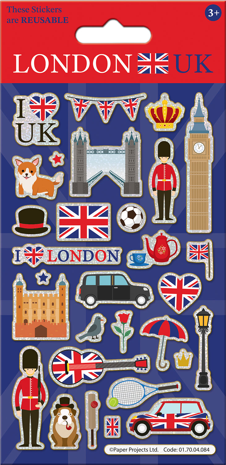 I Love London Sparkle Foiled Stickers