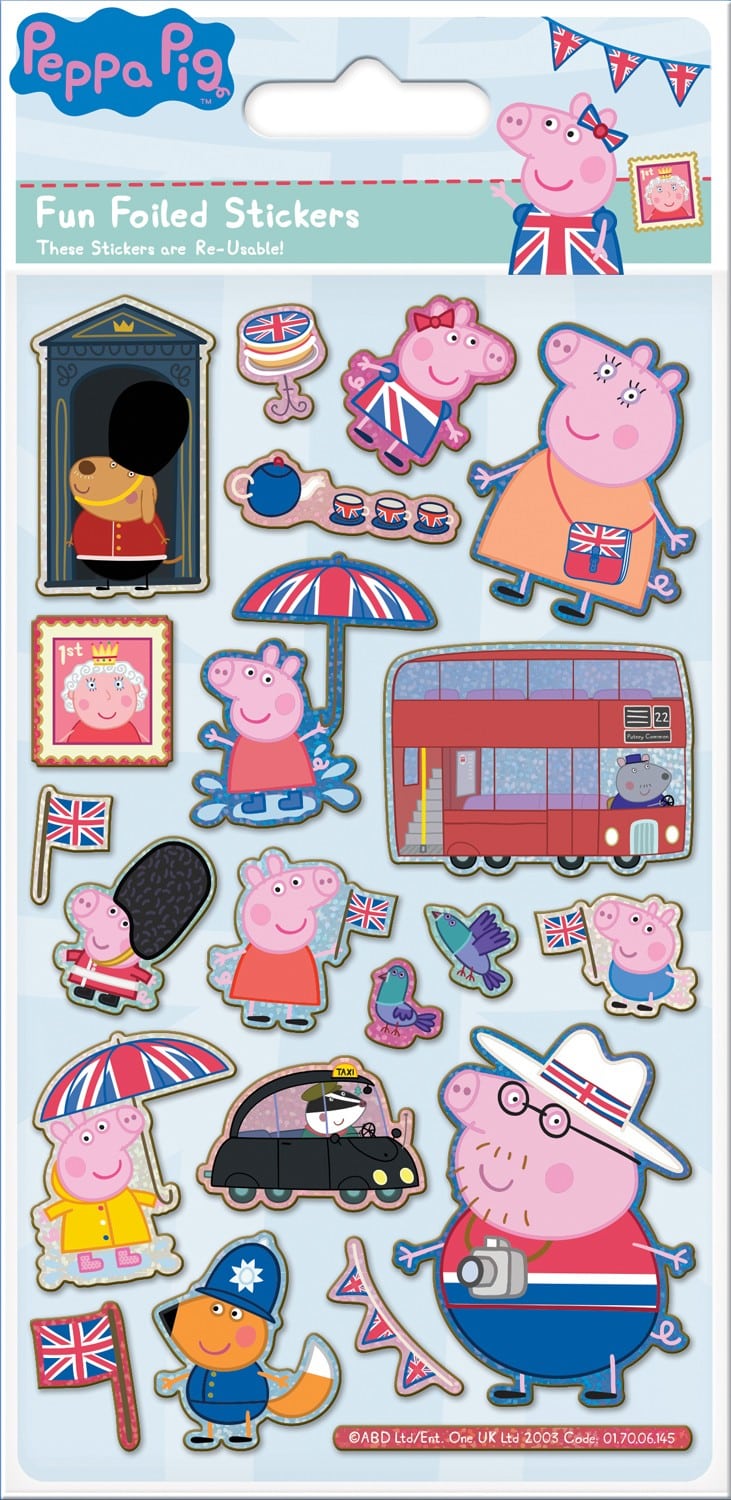 Peppa Pig Glorious Britain Reusable Foil Stickers - Anilas UK