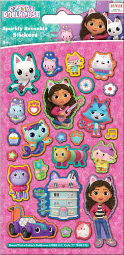 Gabby's Dollhouse Sparkly Reusable Foiled Stickers - Anilas UK