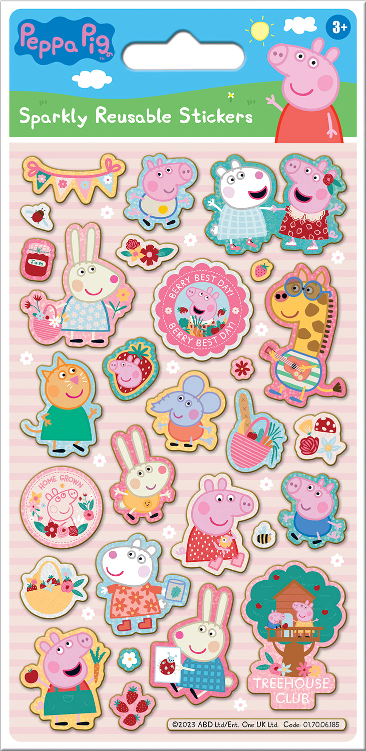Peppa Pig Summer Sparkly Reusable Foiled Stickers - Anilas UK