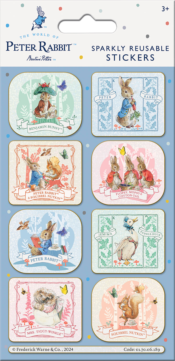 Peter Rabbit Portraits Reusable Foil Stickers - Anilas UK