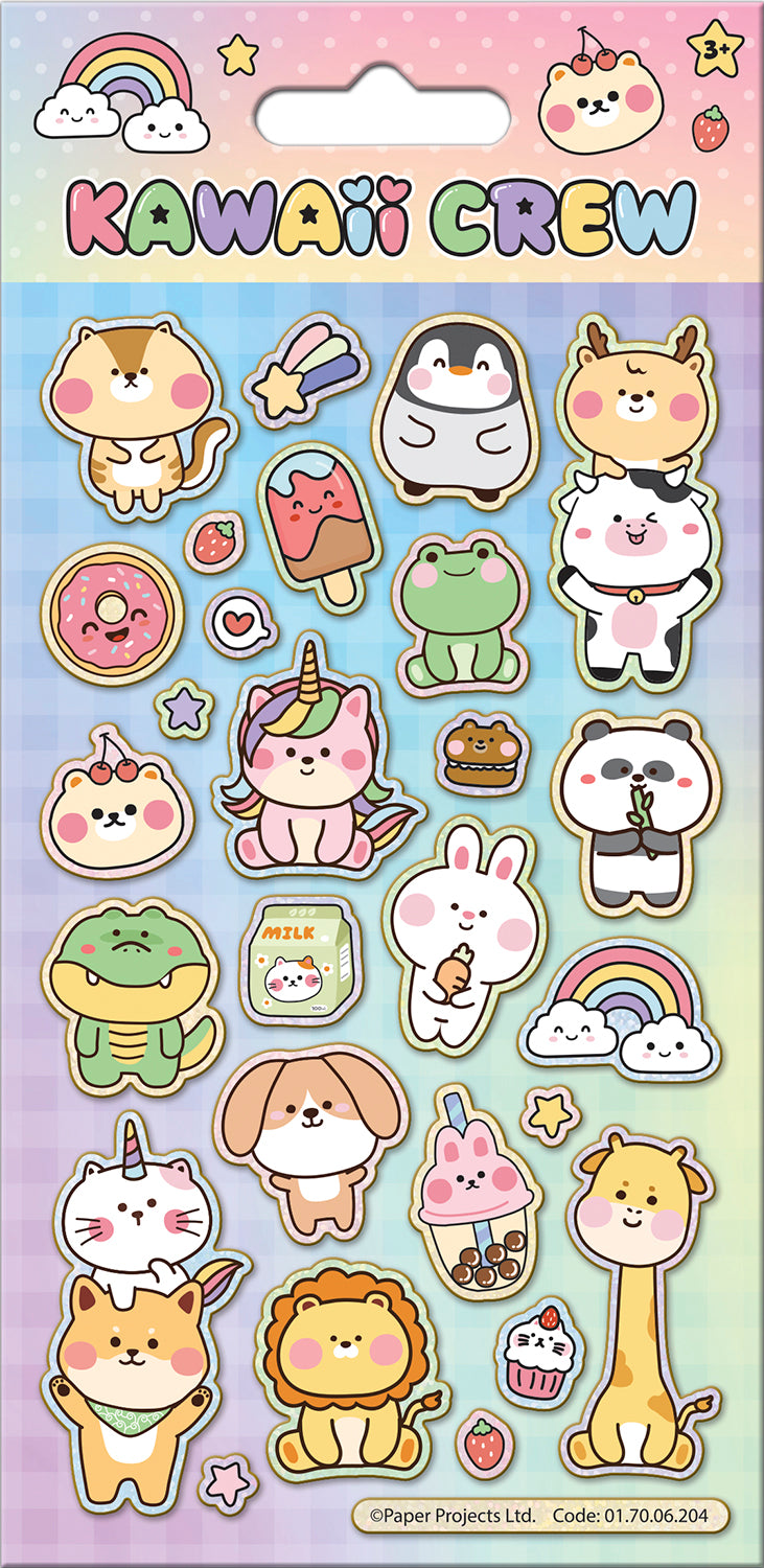 Kawaii Crew Reusable Foil Stickers