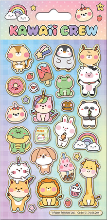 Kawaii Crew Reusable Foil Stickers - Anilas UK