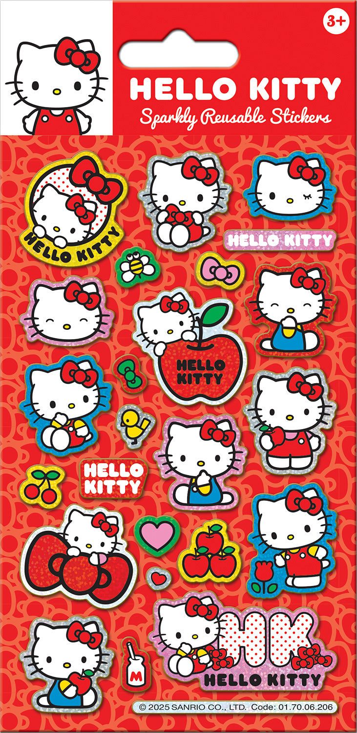 Hello Kitty Red Reusable Foil Stickers