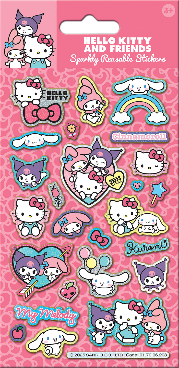 Hello Kitty and Friends Pink Reusable Foil Stickers