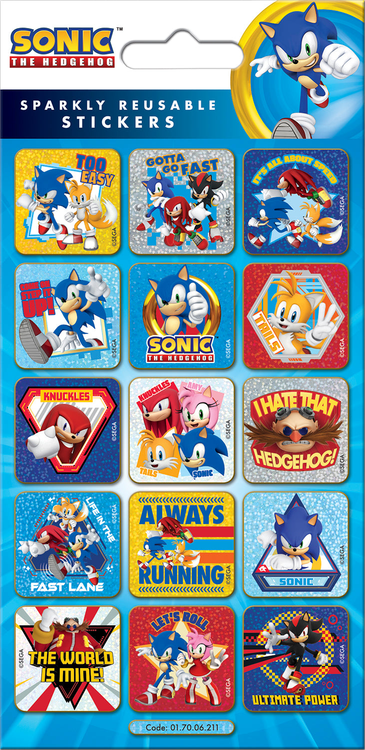 Sonic the Hedgehog Captions Foiled Stickers