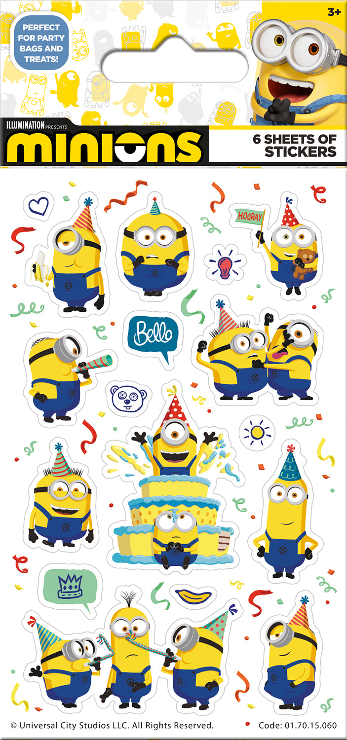 Minions Party Sticker Pack - Anilas UK