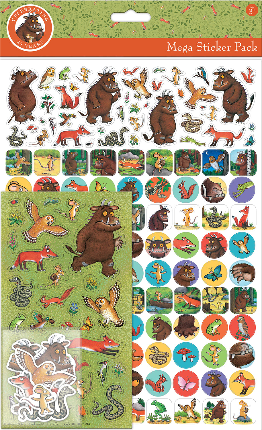 The Gruffalo 25th Anniversary Mega Sticker Pack - Anilas UK