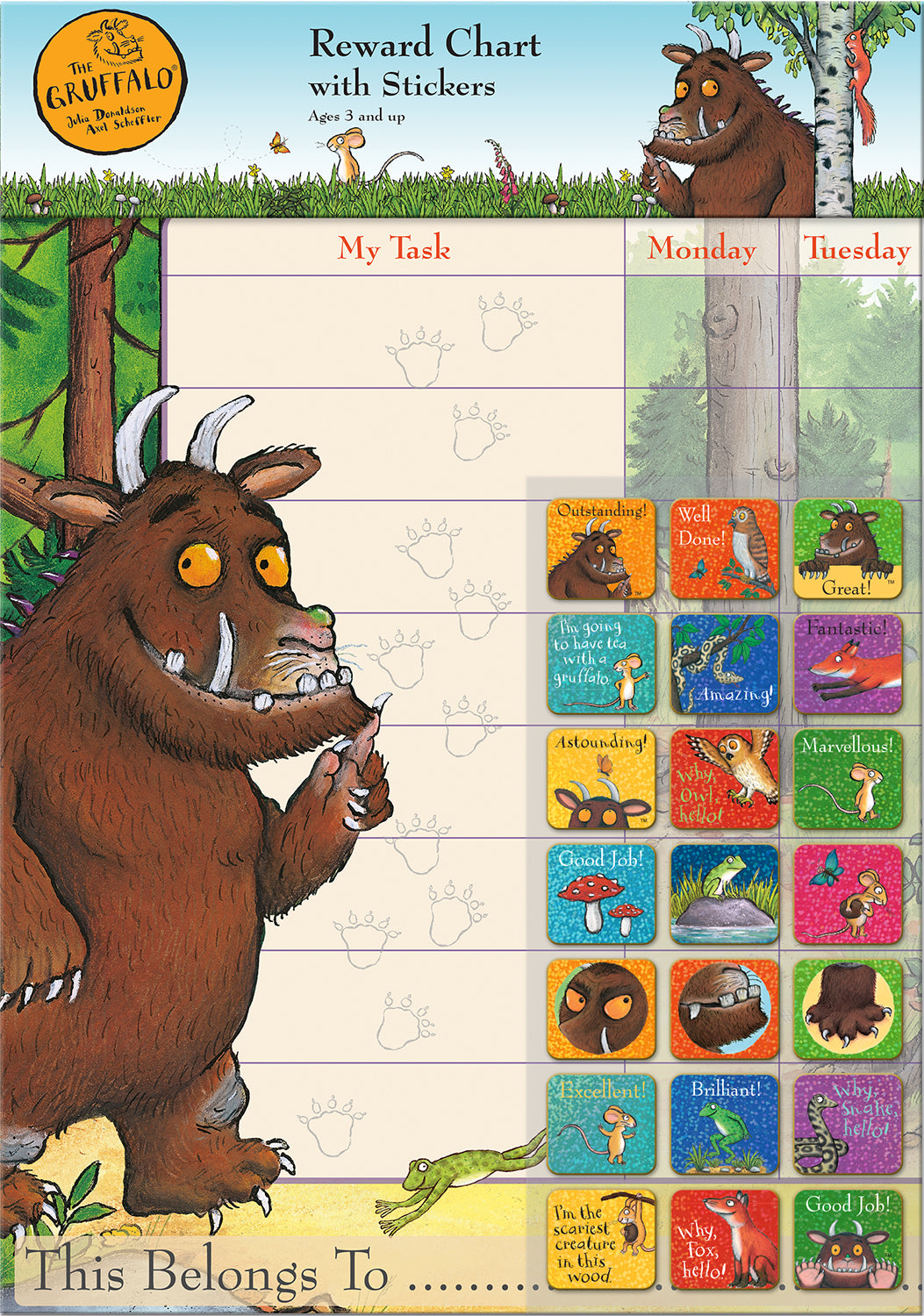 The Gruffalo Reward Chart - Anilas UK