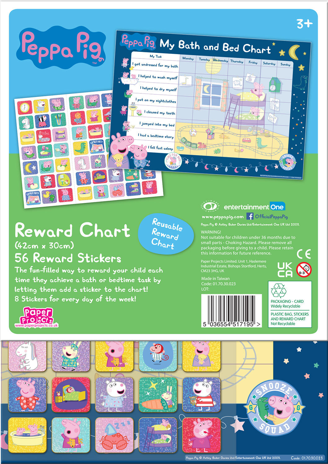 Peppa Pig Bath and Bedtime Training Reward Chart - Anilas UK
