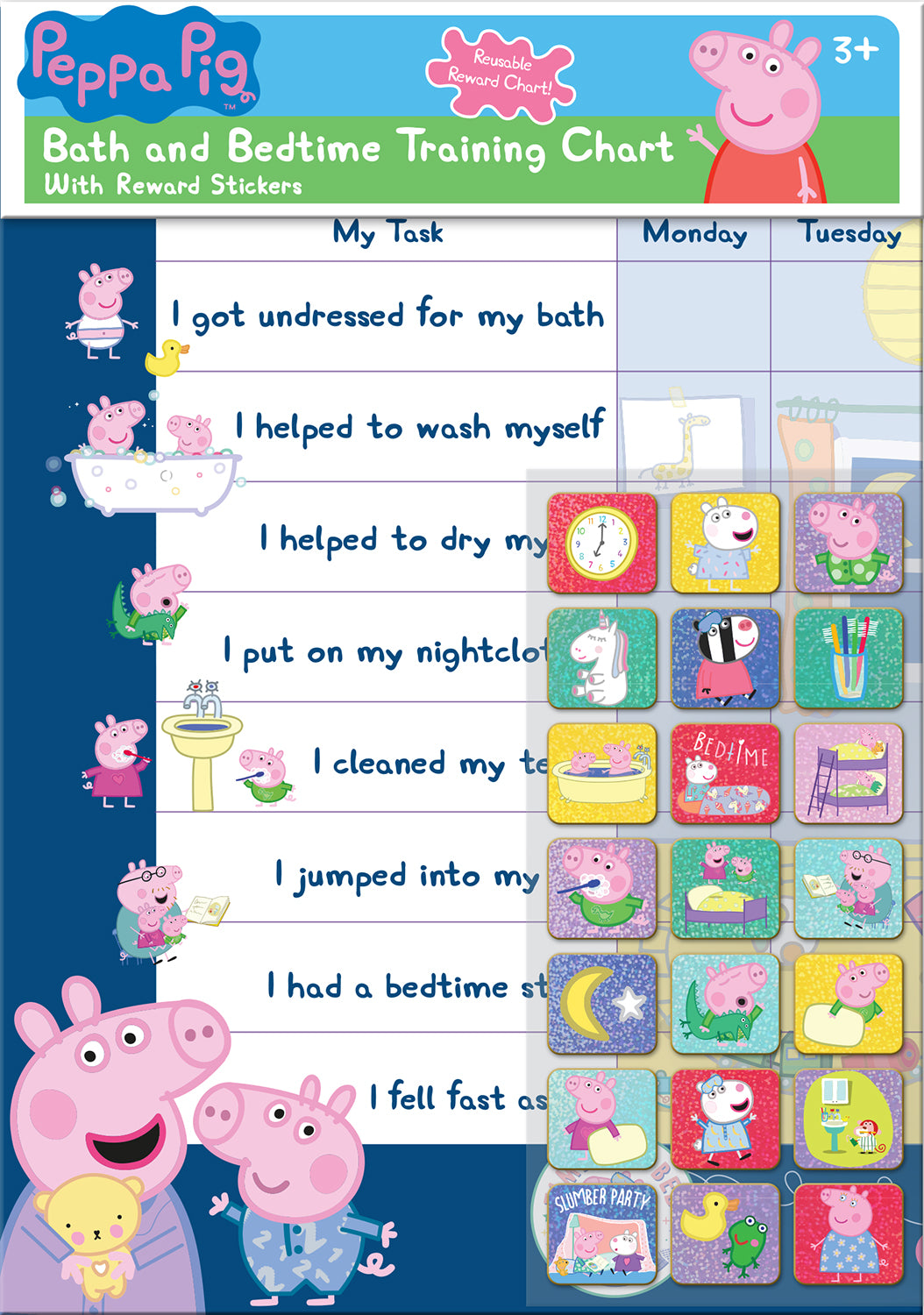 Peppa Pig Bath and Bedtime Training Reward Chart - Anilas UK