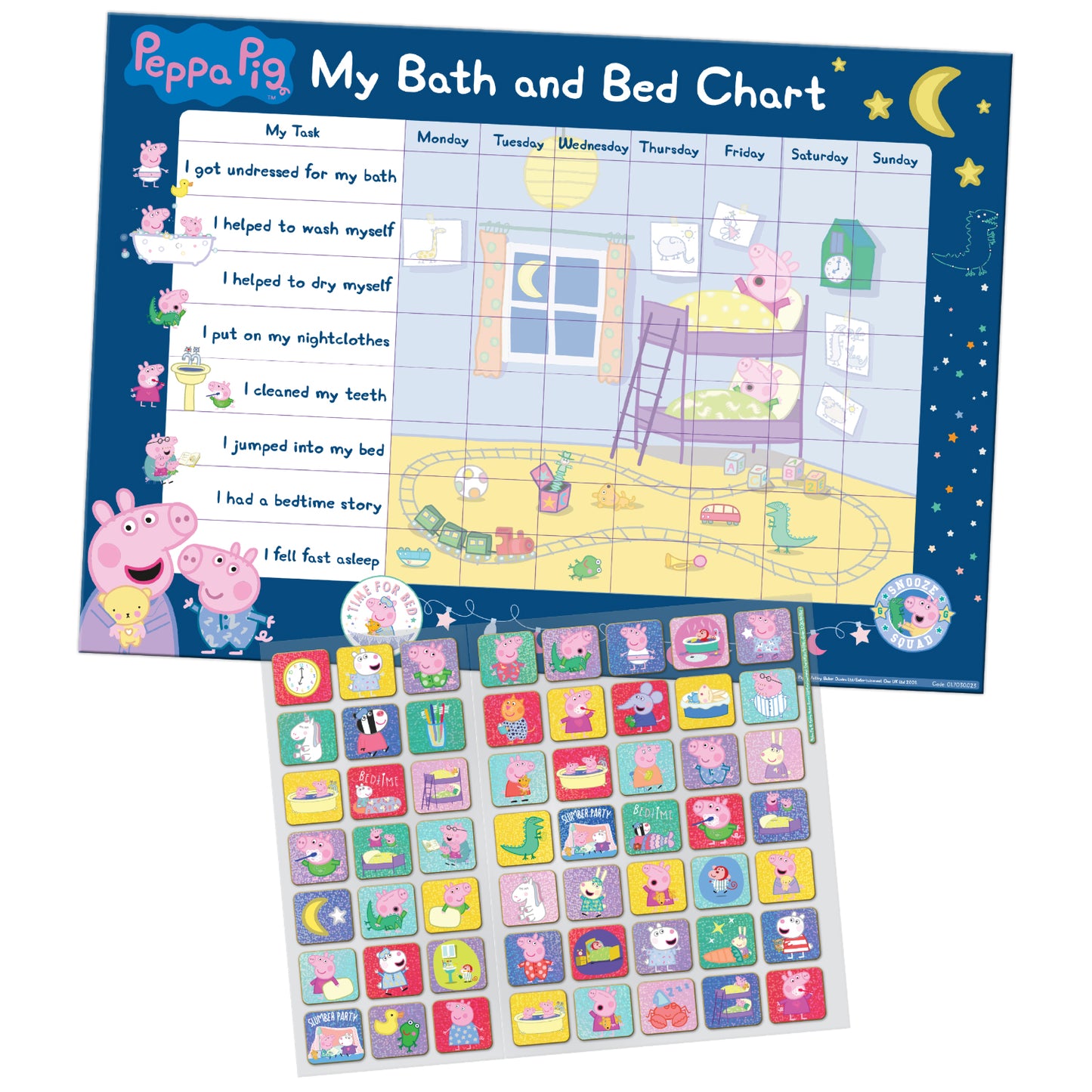 Peppa Pig Bath and Bedtime Training Reward Chart - Anilas UK