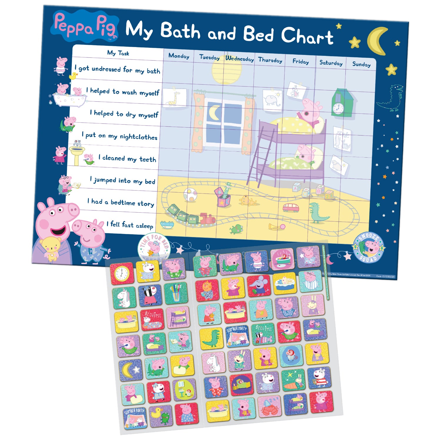 Peppa Pig Bath and Bedtime Training Reward Chart - Anilas UK