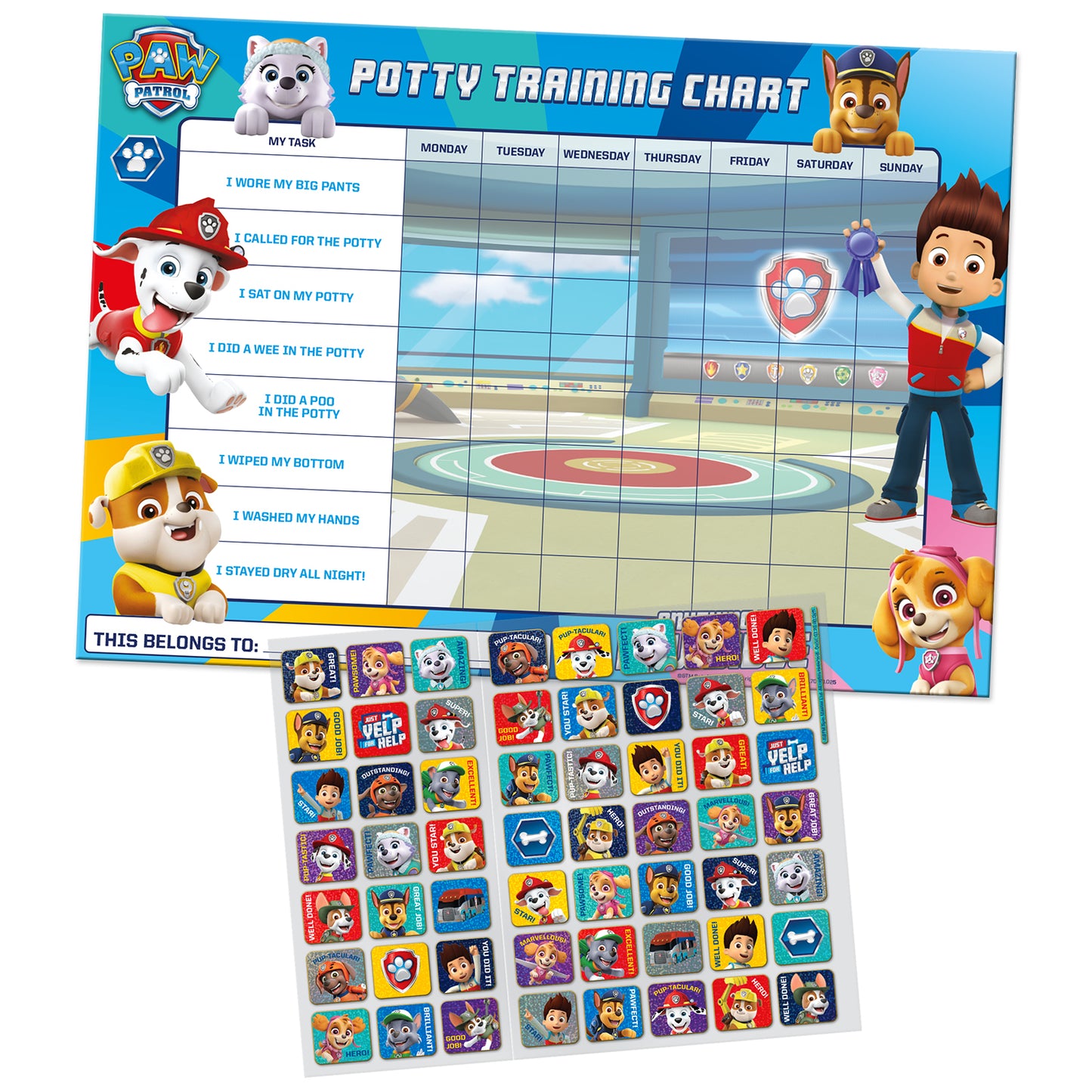 Paw Patrol Potty Training Reward Chart - Anilas UK