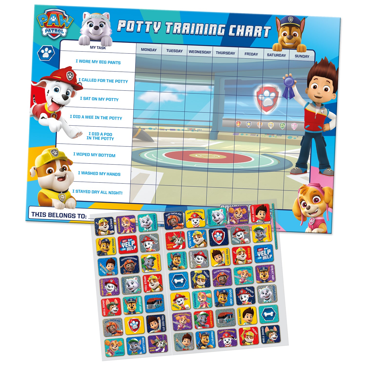Paw Patrol Potty Training Reward Chart - Anilas UK