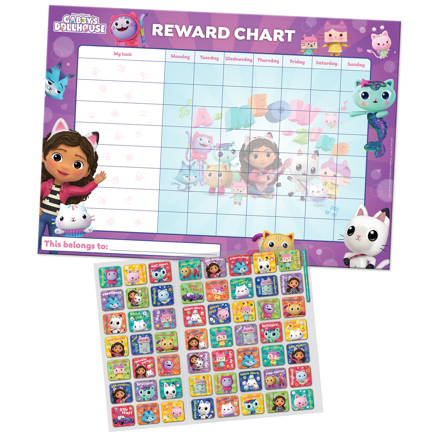 Gabby's Dollhouse Reward Chart - Anilas UK